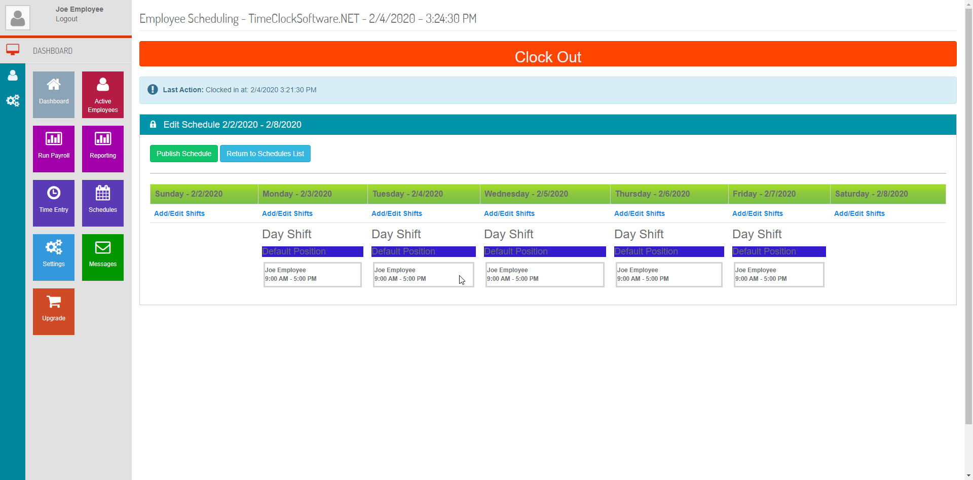 online time clock employee scheduling